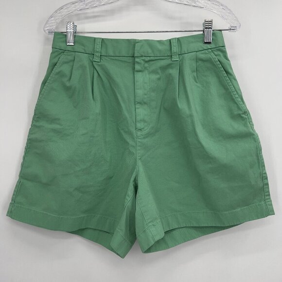 GAP Green High Rise Shorts Women's Size 8 Stretch Cotton Blend - Picture 1 of 9